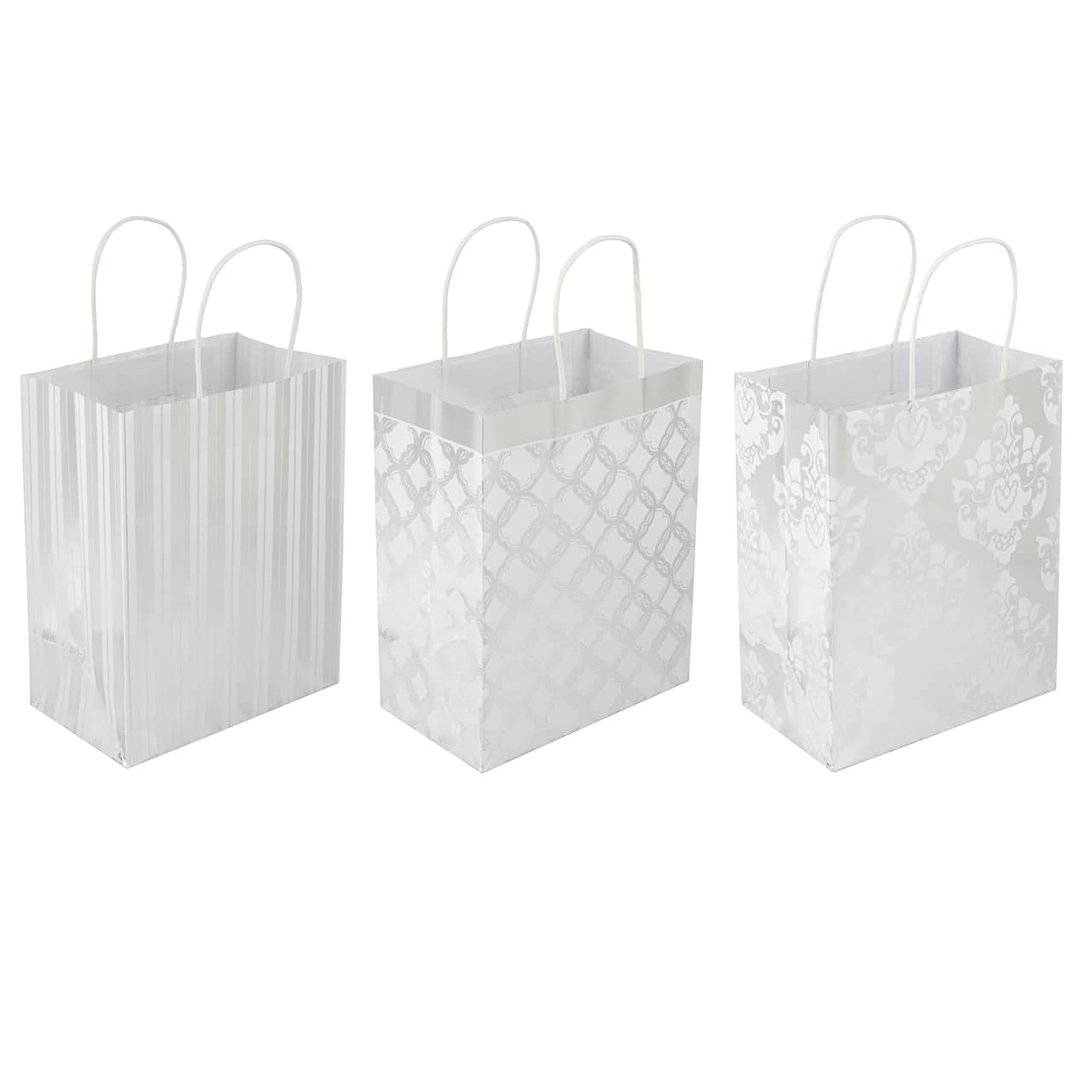 Silver Mixed Print Gift Bag Value Pack by Celebrate It™